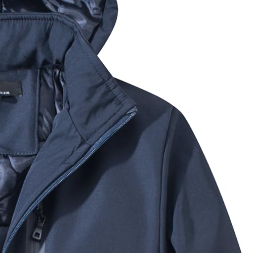 TONY BACKER Giacca Uomo Invernale Softshell Impermeabile Antivento con Cappuccio Staccabile, Giubbotto Cappotto Casual Trekking 3510