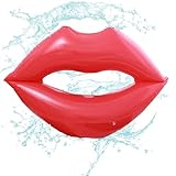 Flotador de Piscina de Labios Rojos - Cama Flotante Inflable, Tumbona de Agua, Juguete para Piscina | La Piscina de Labios para Adultos Flota la diversión Multiusos y Duradera para la