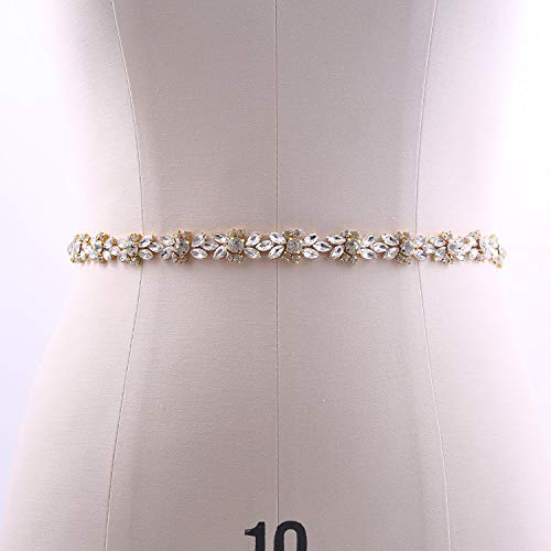 Crystal Wedding Belt Thin Bridal Belt Bridesmaid Sash with Rhinestones Pearls for Women Dress Accessories4