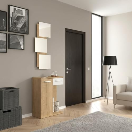 TRE SPECCHI INTEGRATI: 3 specchi offrono una vista completa e aumentano la luminosità dell’ingresso di casa.