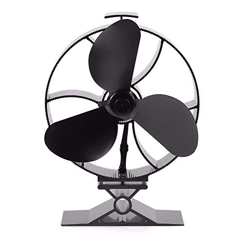 GALAFIRE [ 2 Years ] Large Airflow Heat Powered Log Burner Wood Stove Fan Eco Fan with Fireplace Accessories Magnetic Stove Thermometer - Thumbnail 3