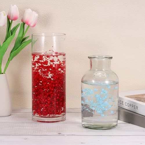 Perlas artificiales para velas flotantes rojas para rellenar jarrones altos sin desteñir 6