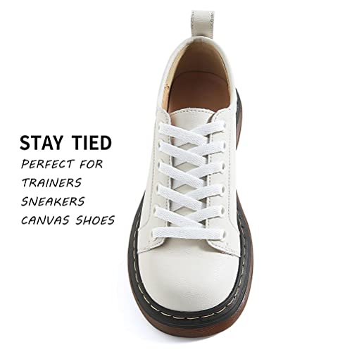 Vsudo 80040-SLF80P1-WHI-140 54 Inch Flat White Laces For Sneakers, White Shoelaces thumb #2