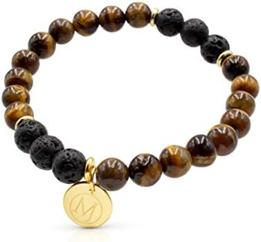 Molten Jewel Essential Oil Bracelet, Anxiety Bracelet, Aromatherapy Bracelet, Lava Stone Bracelet, Essential Oil Diffuser Bracelet for Anxiety & Bracelet for Men & Women and Mens Bracelet