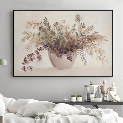 Toile herbes séchées au style rustique chic avec des détails picturaux précis