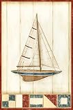 Feeling at home Kunstdruck auf Leinwand, gerahmt, mit amerikanischem Box-Americana-Yacht-II-Harper-Ethan-Coastal-Kunstdruck auf Holzrahmen, vertikal, 81,3 x 53,3 cm