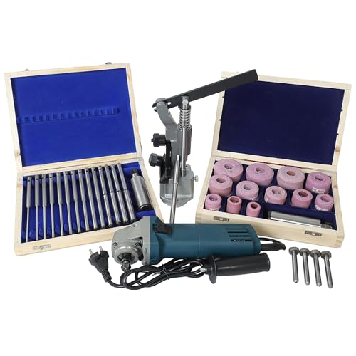 Rahish Tools High Speed Valve Seat Grinder Complete Kit for Engine Rebuilding & Cylinder Head Repair Sioux Style Toolkit with 220V 550W HSG 11000 RPM, 36 Grinding Wheels & 12 Pilots from 4-12mm - Blue