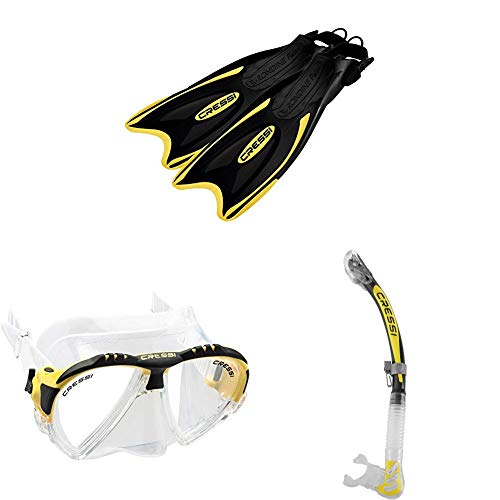 Kit Cressi Palau palmes réglables avec masque Matrix et tuba Alpha Ultra Dry pour le snorkeling