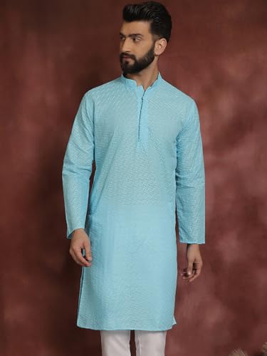 Image of SOJANYA Men's Silk Blend Regular Fit Casual (Since 1958 Woven Design Kurta with Churidar & Embroidered Nehru Jacket