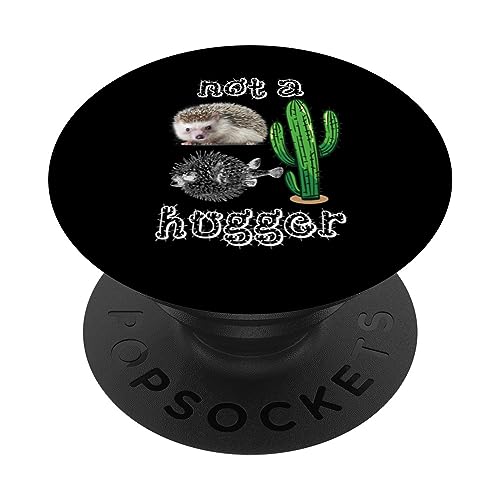 Funny Introvert Gifts Not A Hugger Hedgehog Cactus Succulent PopSockets PopGrip Intercambiable