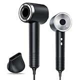 【2025年革新モデル・5億マイナスイオン】 ドライヤー 大風量 速乾 1400W 高速風 4段階温度&3段階風量 ヘアドライヤー 軽量 過熱防止 磁吸ノズル付 携帯用ドライヤー 静音 コンパクト 日本向け設計 旅行用/家庭用 (ブラック)
