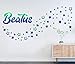 Produktbild Wandtattoo Set Name Beatus mit 80 Sternen Junge Boy Kind Wand Aufkleber sticker bunt Wandbild Stern Deko Kinderzimmer 11MB017, Setfarben:Set BLAU/grün