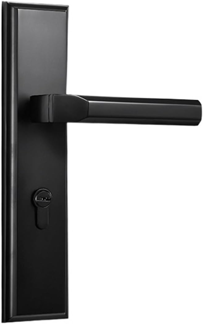 Door Lock Indoor Black Bedroom Wooden Door Lock Engineering Silent Handle Hardware Lock Handle Mechanical Door Lock(C Yahei T671 33)