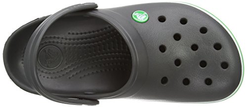 Image of Crocs Unisex-Adult Men's and Women's Crocband Clog (Retired Colors), Graphite /Grass Green, 9 Women /7 Men