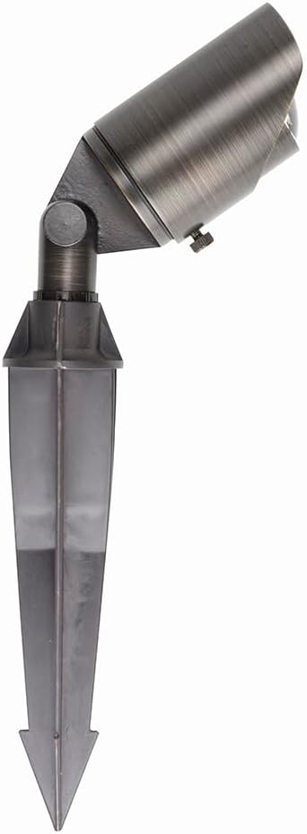 Proline RAL-8105 2-Pack Brass Low Voltage Landscape Spotlight – 12V Adjustable LED Uplight, Solid Brass Bronze Housing for Outdoor Accent, Trees & Garden Lighting, Includes Stake