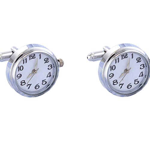 Abotoaduras de relógio ExCEART 2 peças de aço inoxidável funcional roupas de punho, casaco de lapela