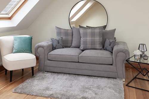 Honeypot Sofa - Verona Scatterback Sofa Grey 3 Seater - Soft Grey Fabric Upholstered Couch for Living Room | Setup Included | Made in EU | Built to Last (3 Seater,Grey) - Image 2