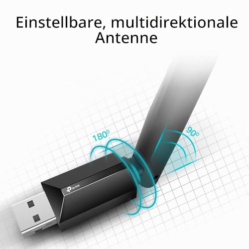 TP-Link Archer T3U Plus AC1300 High Gain USB WLAN Stick Adapter mit High-Gain Antennen(bis zu 867 Mbit/s 5GHz, 400 Mbit/s 2,4GHz, Kompatibel mit Windows 11/10/8.1/8/7, Mac OS 10.15 und früher
