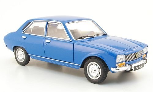 Peugeot 504, hellblau, 1975, Modellauto, Fertigmodell, Welly 1:24