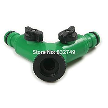 Generic 1 PCS Garden Hose Irrigation Fitting Hose Splitters Two Way Adaptor Tap Quick Coupling 3/4 1/2 Connector Watering