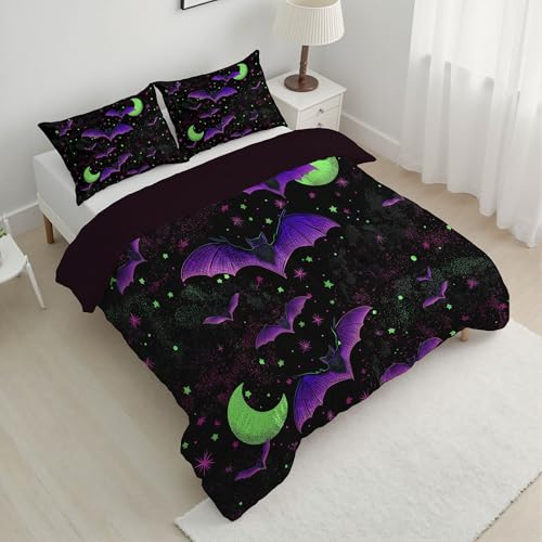 Edredón nórdico 260x230cm de microfibra violeta para cama de matrimonio en Halloween 3