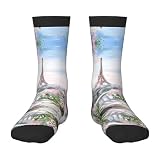 Materiale del prodotto: i nostri calzini neri a metà polpaccio con motivo Torre Eiffel Paris View 3 sono realizzati in tessuto di poliestere, traspirante ed elastico per mantenere i piedi asciutti. Il design di stampa a tutta larghezza è alla moda e bello, riducendo la pressione sui piedi.