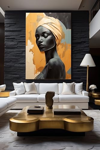 Tableau africain abstrait moderne : décoration murale toile salon - 2