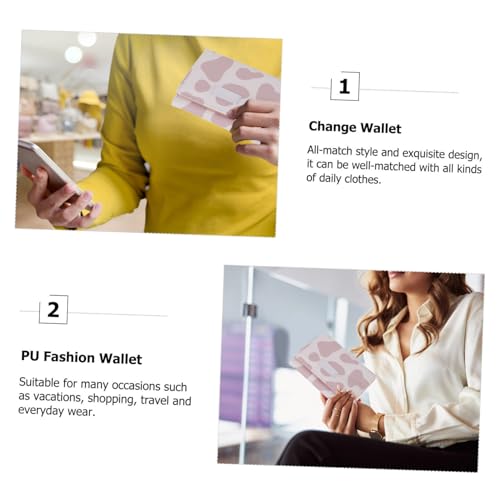 BESPORTBLE PU Mini Trifold Wallet for Women Cartoon Cow Print Change Purse with Multiple Card Slots Compact Cute Design for Travel Shopping Everyday Use4