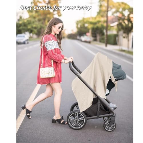 Jushion Stilltuch für Unterwegs, Stillschürze Stillschal, 360° Musselin Stillbezug mit starrem Reifen, Atmungsaktive Abdeckung zum Stillen von Babys
