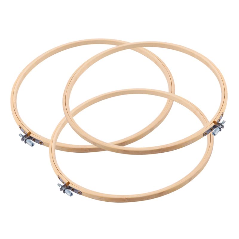 REACHYEA Nowe 12 sztuk 25 cm obręcze do haftu drewniane okrągłe regulowane bambusowe koło ścieg krzyżowy obręcz pierścień luzem do rzemiosła artystycznego