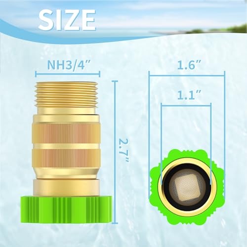 Rvhouse RV Water Pressure Regulator 40-50 PSI, Brass Free-Lead 3/4 Inch Hose Thread & Inlet Filter Water Pressure Reducer for Camper, Trailer, RV Plumbing System - Thumbnail 2