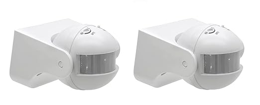 OLatus OL09 220V 180 Degree LUX Time Adjustment, Wall-Mount PIR Motion Switch with Light Energy Saving Automatic Sensor for Automation, White (Pack of 2)