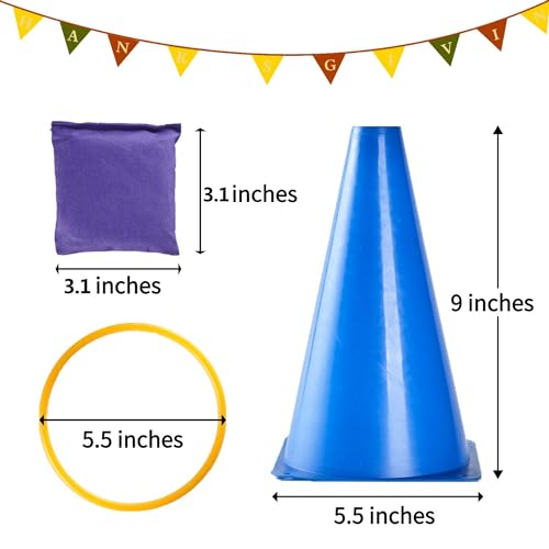 Paochocky 30 Pcs 3 in 1 Anneaux Toss Jeu Set, Cônes de Circulation, Anneaux Toss Bean Bags À Lancer pour Indoor Family, Outdoor Jeux, Journées Sportives, Jardin Party – Image 4