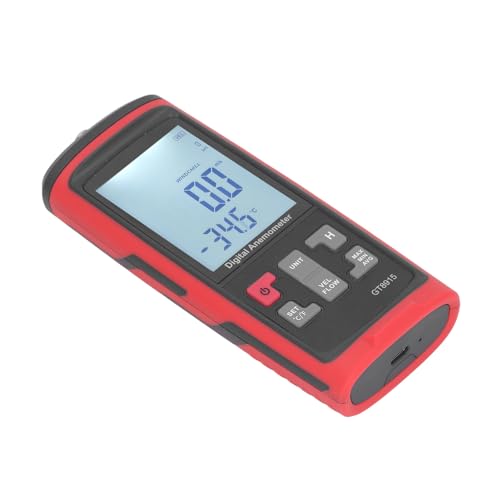 Medidor CFM de Velocidad del Viento, Anemómetro Digital 5 Unidades Sensor de Velocidad del Viento Gran Pantalla de Fondo de Retroil