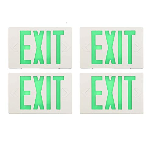 SPECTSUN 4 PACK Led Exit Sign Light , Hardwired Green Color Exit Commerical Lighting , Lighted Exit Sign Bulb/Exit Combo Light/Battery Exit Sign/Lighted Exit Sign Battery PoweGreen