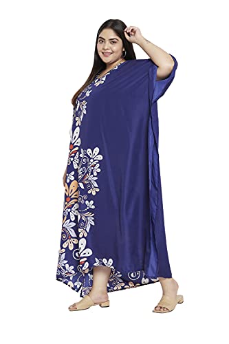 Image of Oussum Women Long Maxi Plus Size Polyester Kaftan Gown, Womens Kaftan Dresses Lounge Resort Wear, Plus Size Kaftan