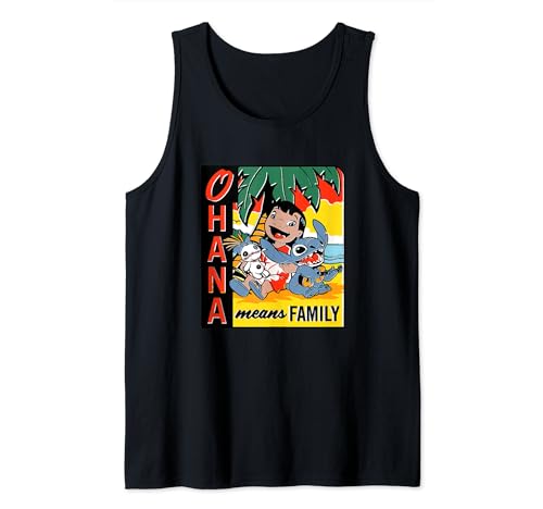 Débardeur Lilo & Stitch Ohana pour femme en coton bleu coupe confort
