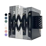 Kingsmile Book Ends, Adjustable Bookends for Shelves, Metal Bookends for Heavy Books, Book Stopper Organzier with Pen Holder for Desk, Kids Room, Office, Classroom, Library, Study Room.(Black)