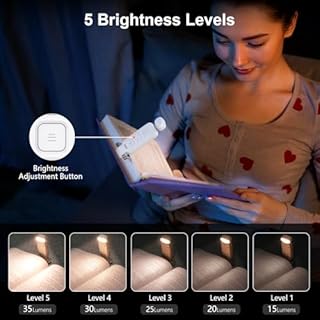 Gritin Lampe de Lecture Rechargeable, Liseuse Lampe Lecture 3 Couleurs Protection des Yeux & 5 Réglages de Luminosité, Tête Rotable 90° pour Lire au Lit Cadeau pour Lecteurs de Livres