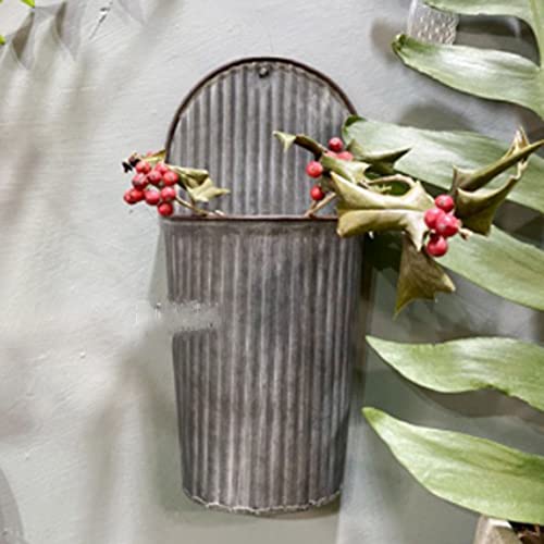 Seiwei Galvanized Metal Wall Planter, Farmhouse Style Hanging Wall Vase, Flowers Plants Bucket, Country Rustic Home Wall Decor, Pack Of 2 #TOP4