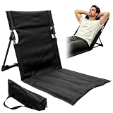 Strandmatte mit Rückenlehne Klappbar, Bodenstuhl Outdoor, Leicht & Tragbar