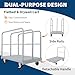 GarveeTech 2 in 1 Steel Panel Truck Cart, 36x24 inch Flatbed with 2200 LBS Capacity, Heavy Duty Drywall Dolly with 3 Removable Side Handrails & 360 Swivel Wheels, Industrial Grade Platform Truck