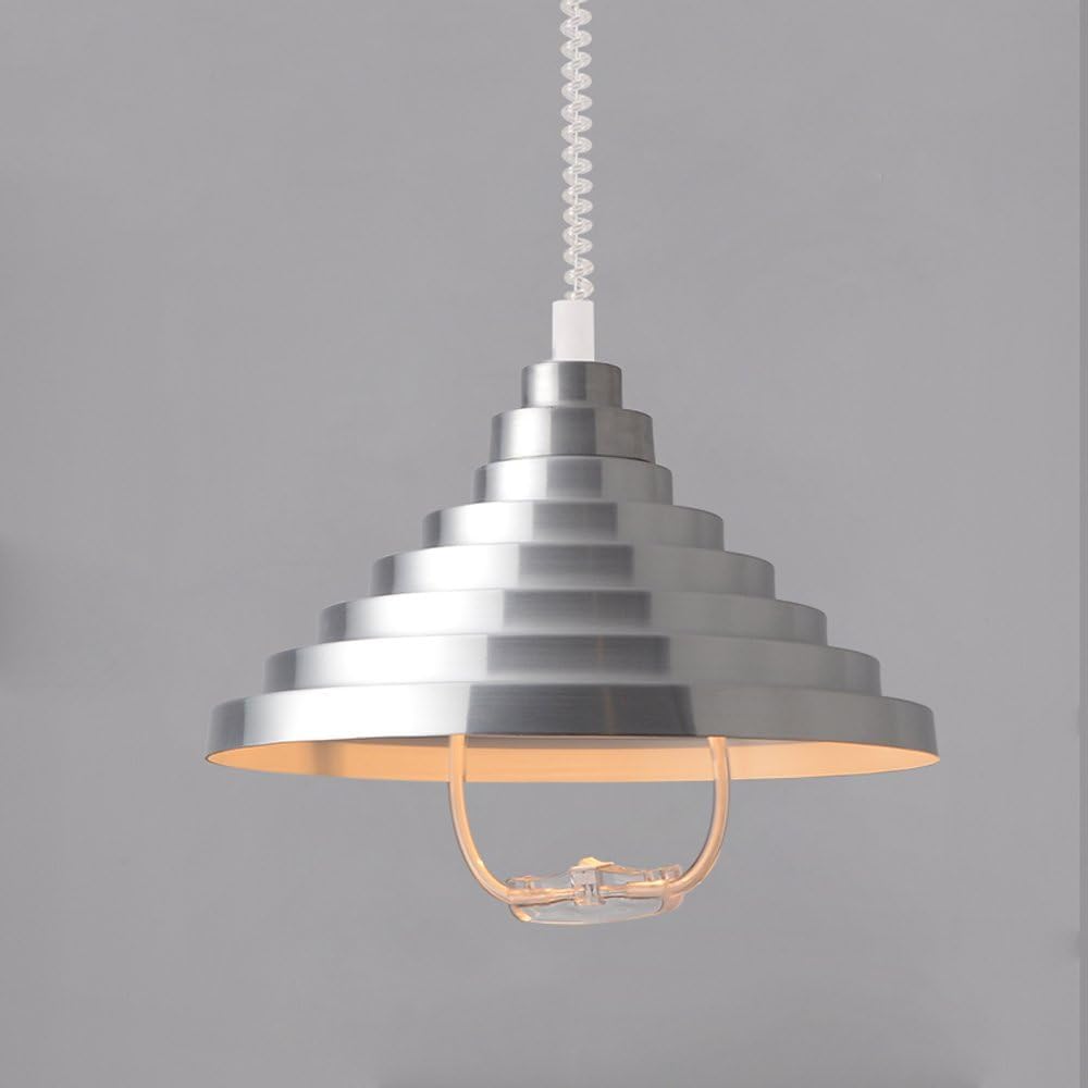Lustre Edison moderne avec suspension réglable en aluminium argenté