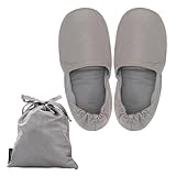 [ミ・エストン] 携帯スリッパ 折りたたみスリッパ 上品 おしゃれ レディース フォーマル 卒園式 入園式 卒業式 入学式 学校 保護者 学校行事用 お受験 持ち運び たためる コンパクト 授業参観 巾着付き キルティング キルト (ベージュ, 日本の靴のサイズ寸法, 大人, 長さ・寸法・重量（範囲）, 23.0 cm, 24.5 cm)