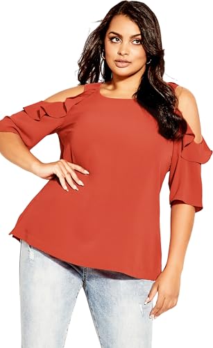 Haut à manches sauvages taille plus City Chic : chemise mode femme moderne