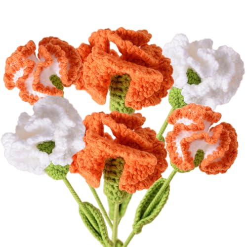 Xuoxeji Crochet Flower Carnations in Orange