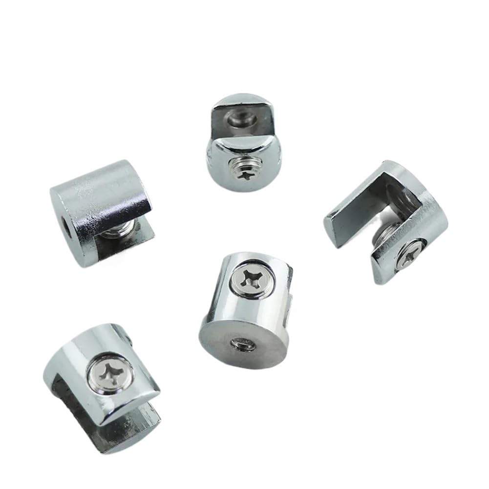 Glass Clamps 10Pcs Glass Clamp Adjustable Zinc Alloy Holder Flat Back Mount for 6mm-8mm Thick
