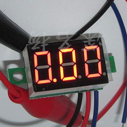 Image of (5 Pack) JacobsParts DC 0-30V 3-Wire Voltmeter 3-Digit LED Display Panel Volt Meter Digital Voltage Tester (Red)