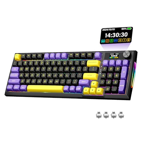 Image of Redragon K725L Wireless Mechanical Keyboard with Screen and Knob, Purple