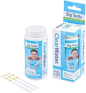 Clearwater Hot Tub, Pool and Spa Test Strips x 25 - 3 in 1 - Measures Chlorine, PH and Total Alkalinity